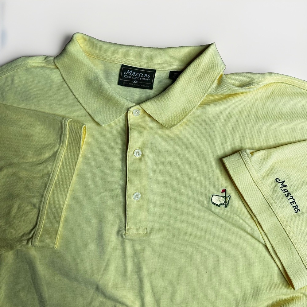 Vintage 90s Masters Collection Golf Polo Shirt Mens XXL Yellow Cotton Augusta